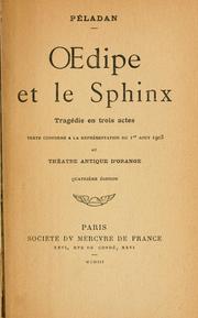 Cover of: OEdipe et le sphinx: tragédie en trois actes.