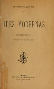 Cover of: Odes modernas.