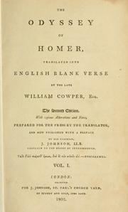Cover of: The Odyssey of Homer: translated into English blank verse