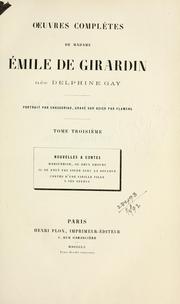 Cover of: Oeuvres complètes de Madame Emile de Girardin, née Delphine Gay.: Port. par Chasseriau, gravé sur acier par Flameng.