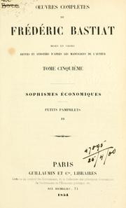 Cover of: Oeuvres compl©Łetes. by Frédéric Bastiat