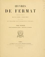 Cover of: Oeuvres de Fermat by Pierre de Fermat