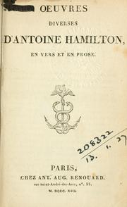 Cover of: Oeuvres diverses d'Antoine Hamilton, en vers et en prose.