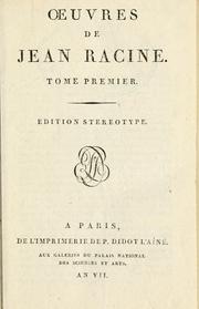 Cover of: Oeuvres de Jean Racine. by Jean Racine