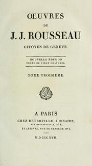 Cover of: Oeuvres de J.J. Rousseau citoyen de Genève.