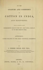 Cover of: On the culture and commerce of cotton in India and elsewhere by James Prinsep