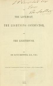 Cover of: On the life-boat, the lightning conductor, and the lighthouse