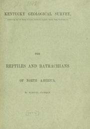 Cover of: On the reptiles and Batrachians of North America.