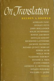 Cover of: On translation. by Reuben Arthur Brower