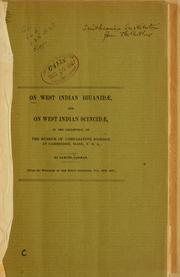 Cover of: On West Indian Iguanidae and on West Indian Scincidae in the collection of the Museum of Comparative Zoology at Cambridge, Mass., U.S.A.