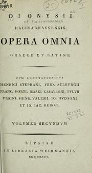 Cover of: Opera omnia, Graece et Latine: cum annotationibus Henrici Stephani [et al.]
