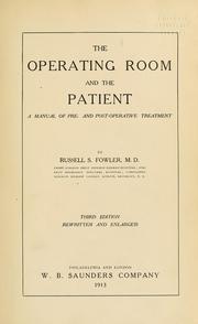 Cover of: The Operating room and the patient