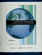 Cover of: Operations management by William J. Stevenson