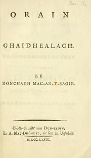 Cover of: Orain ghaidhealach.: Le Donchadh Mac-an-t-saoir.