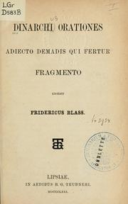 Cover of: Orationes: adiecto Demadis qui fertur fragmento