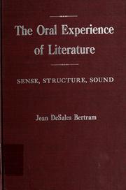 Cover of: The oral experience of literature
