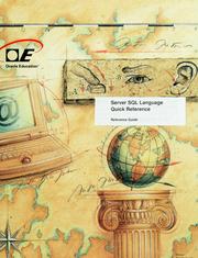 Cover of: ORACLE7 server SQL language quick reference.