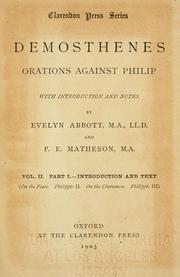 Cover of: Orations against Philip