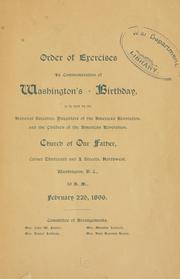 Cover of: Order of exercises in commemoration of Washington's birthday: to be held by the national societies ...