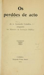Cover of: Os perdões de acto.