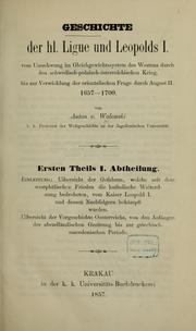 Cover of: Geschichte der hl. Ligue und Leopolds I. by Antoni Walewski