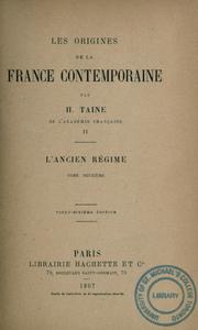 Cover of: origines de la France contemporaine