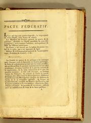 Cover of: Pacte fédératif