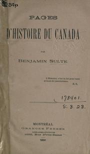 Cover of: Pages d'histoire du Canada.