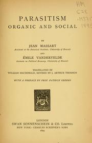 Cover of: Parasitism: organic and social