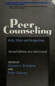 Cover of: Peer counseling by edited by Vincent J. D'Andrea and Peter Salovey.