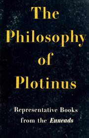 Cover of: The philosophy of Plotinus: representative books from the Enneads