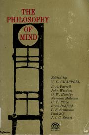 Cover of: The philosophy of mind. by V. C. Chappell
