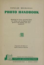 Cover of: Photo handbook: hundreds of clever, practical ideas for taking and developing better pictures and making your own equipment.