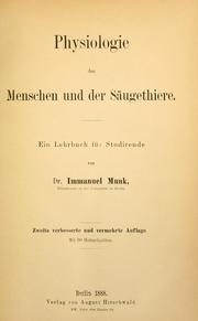 Cover of: Physiologie des menschen und der säugethiere. by Immanuel Munk