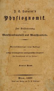 Cover of: Physiognomik. by Johann Caspar Lavater