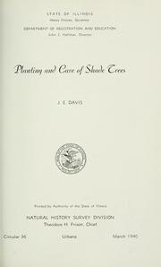 Cover of: Planting and care of shade trees