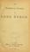 Cover of: The poetical works of Lord Byron...