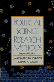 Cover of: Political science research methods by Janet Buttolph Johnson