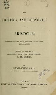 Cover of: The Politics and Economics by Aristotle
