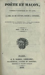 Cover of: Poète et maçon: comédie-vaudeville en un acte