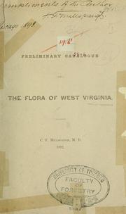 Cover of: Preliminary catalogue of the flora of West Virginia