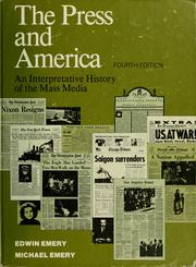 Cover of: The press and America by Emery, Edwin.