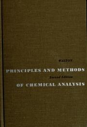 Cover of: Principles and methods of chemical analysis