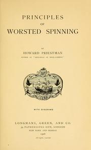 Cover of: Principles of worsted spinning