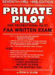 Cover of: Private pilot and recreational pilot: FAA written exam
