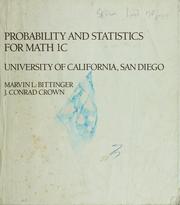 Cover of: Probability and statistics for Math 1C by Judith A. Beecher