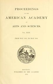 Cover of: Proceedings of the American Academy of Arts and Sciences