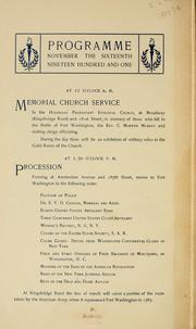 Cover of: [Programme at dedication of memorial marking the site of Fort Washington]