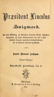 Cover of: Præsident Lincolns snigmord by David Monrad Schøyen