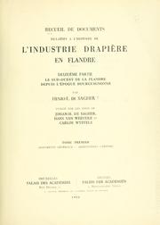 Cover of: Recueil de documents relatifs à l'histoire de l'industrie drapière en Flandre, publiés par Georges Espinas et Henri Pirenne.